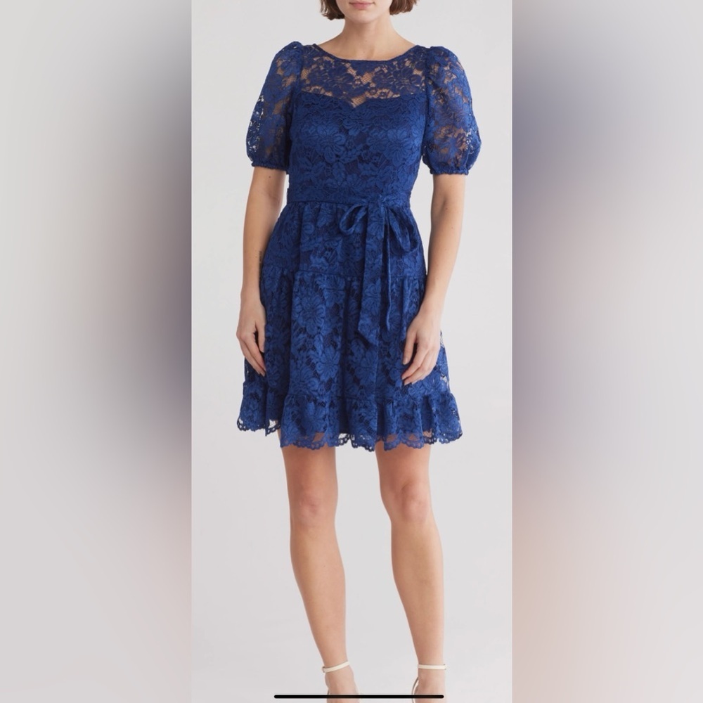 Vince Camuto Royal Blue Lace Mini Dress